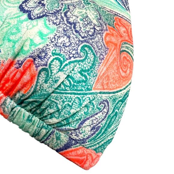 Victoria's Secret Bikini Top Padded Triangle Women's M Paisley Green Orange Blue - Picture 4 of 9